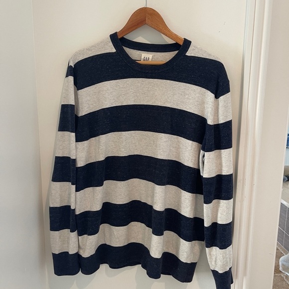 GAP Other - GAP Men's Striped Sweater - Navy and Gray